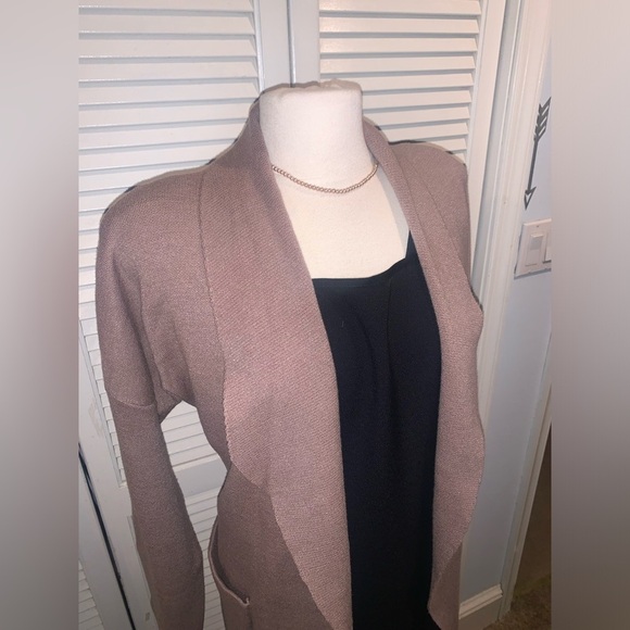 NWT ANRABESS Casual Long Sleeve Draped Open Front Long Knit Duster Coat Large - Picture 5 of 10